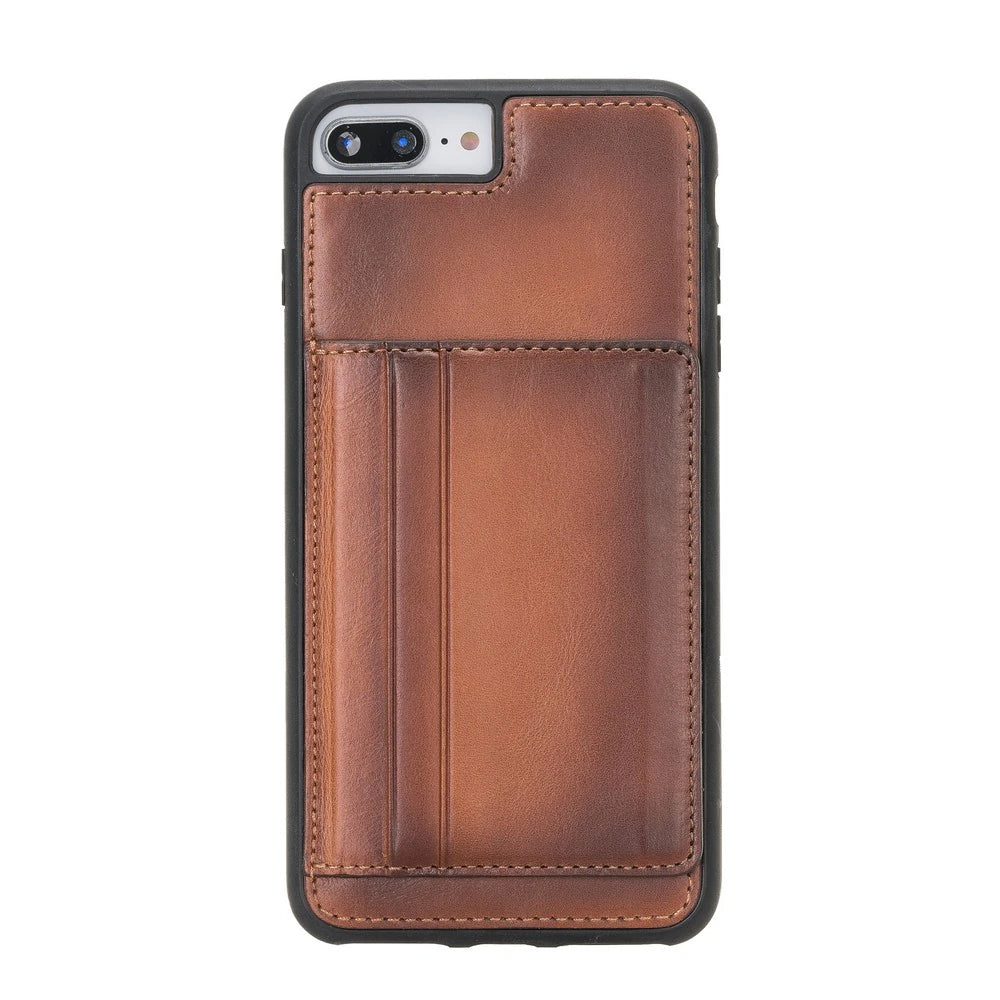 Apple iPhone 7-8 Plus Uyumlu Deri Standlı Arka Kapak FXCS RST2EF