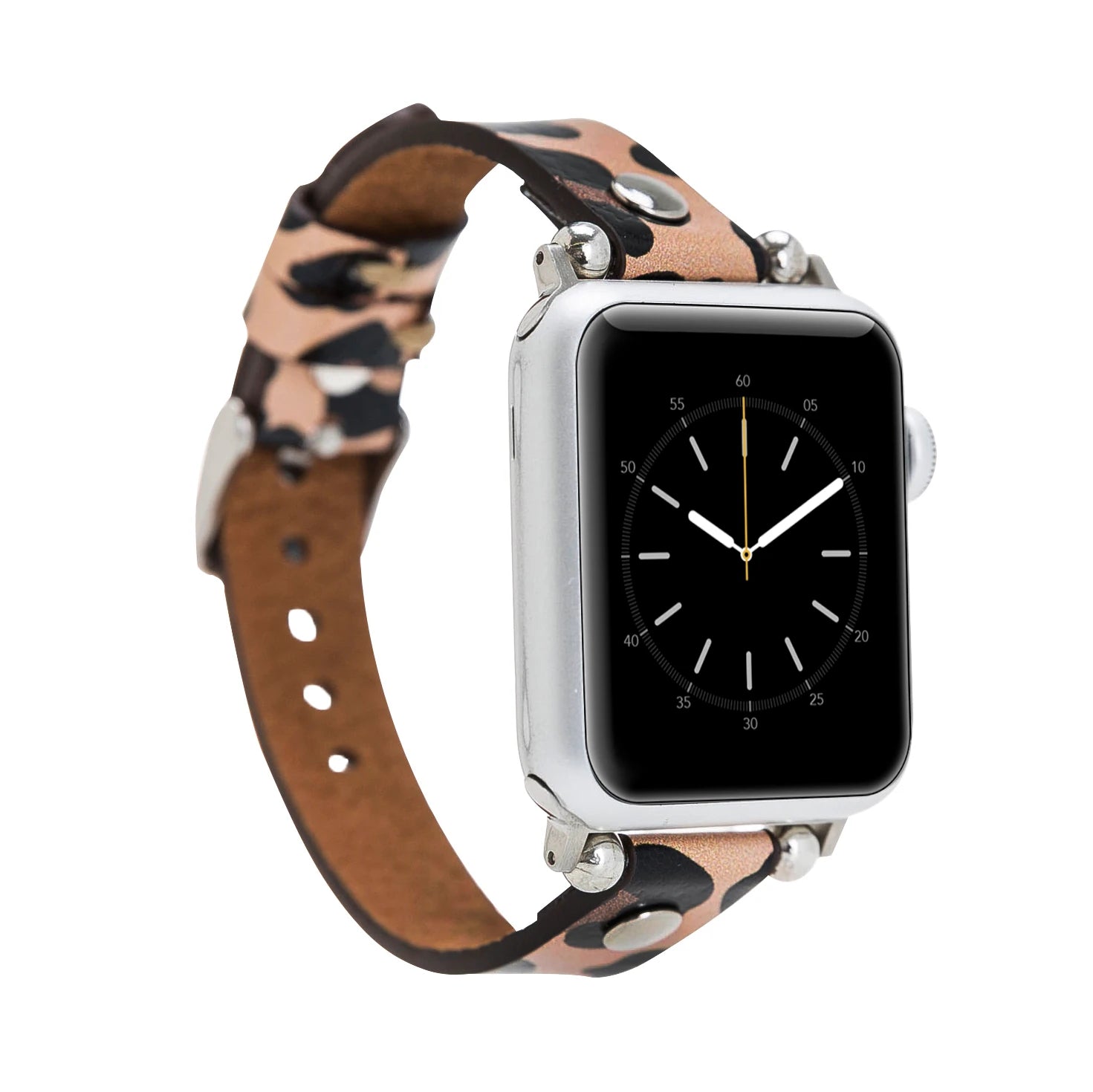 Apple Watch Uyumlu Deri Kordon 42-44-45mm ST Leopar NE
