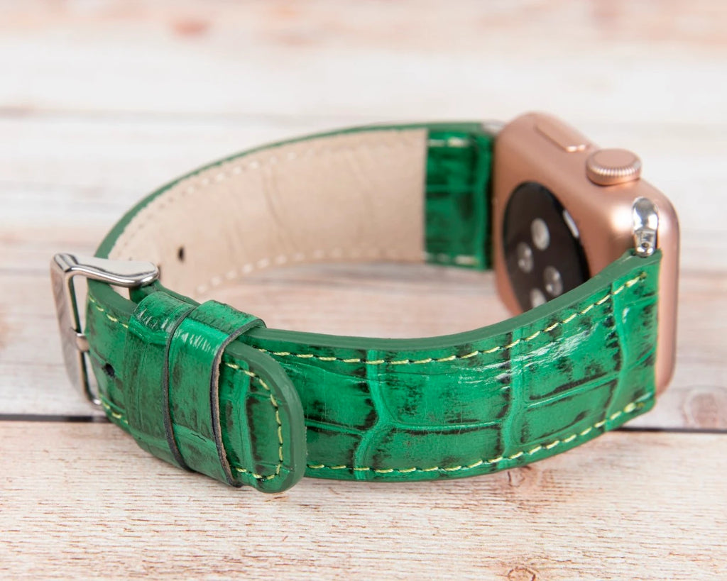 Apple Watch Uyumlu Deri Kordon 42-44-45mm Croco YK04