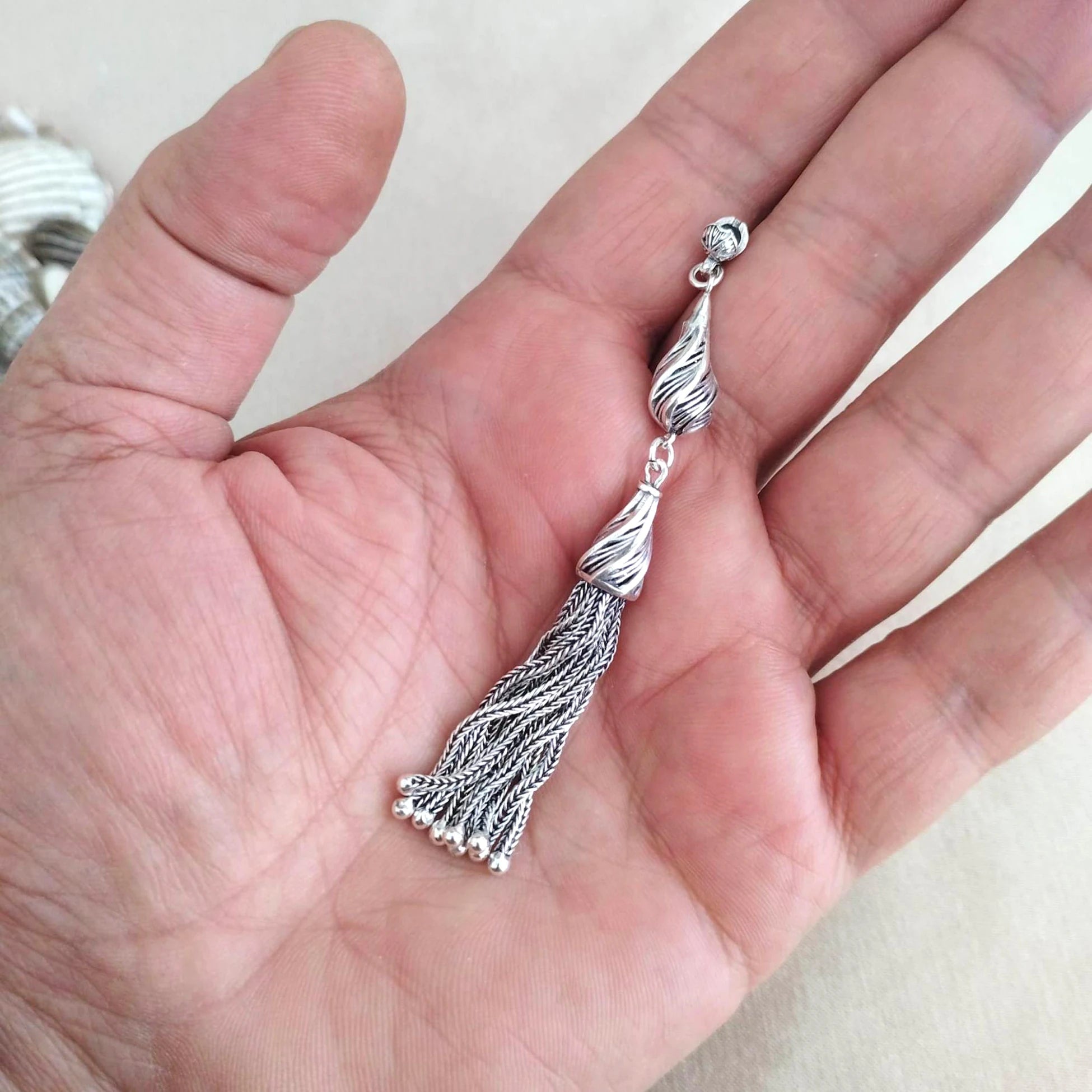 Damla Model 925 Ayar Gümüş Püskül 8,5 cm