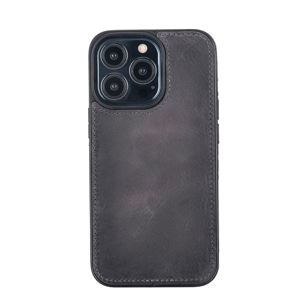 Apple iPhone 13 Pro Uyumlu Deri Cüzdanlı Kılıf VS4EF Gri