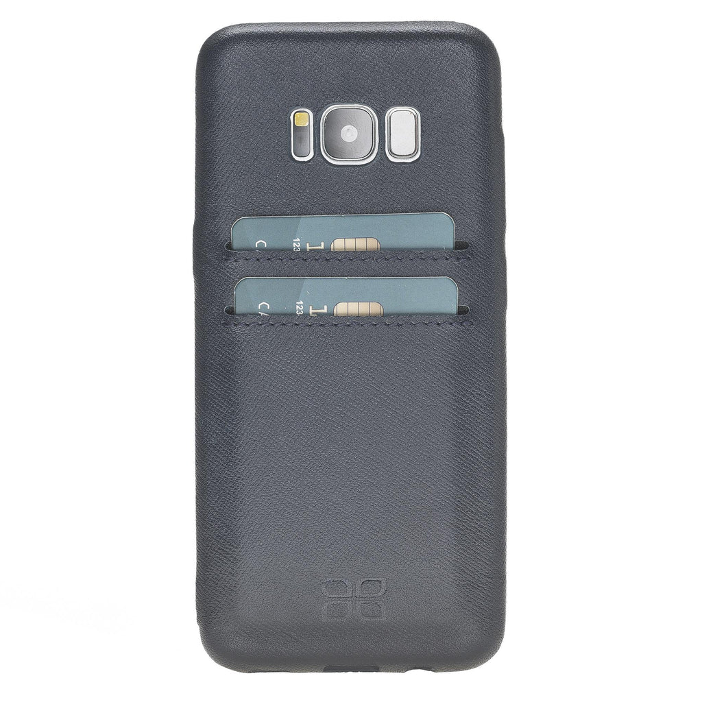 Samsung Galaxy S8 Uyumlu Deri Kartlıklı Arka Kapak UCCC Mavi