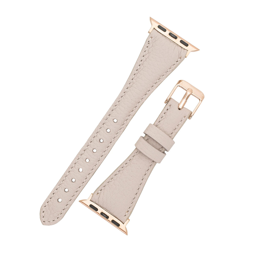 Apple Watch Uyumlu Deri Kordon 38-40-41mm Slim ERC3 Bej