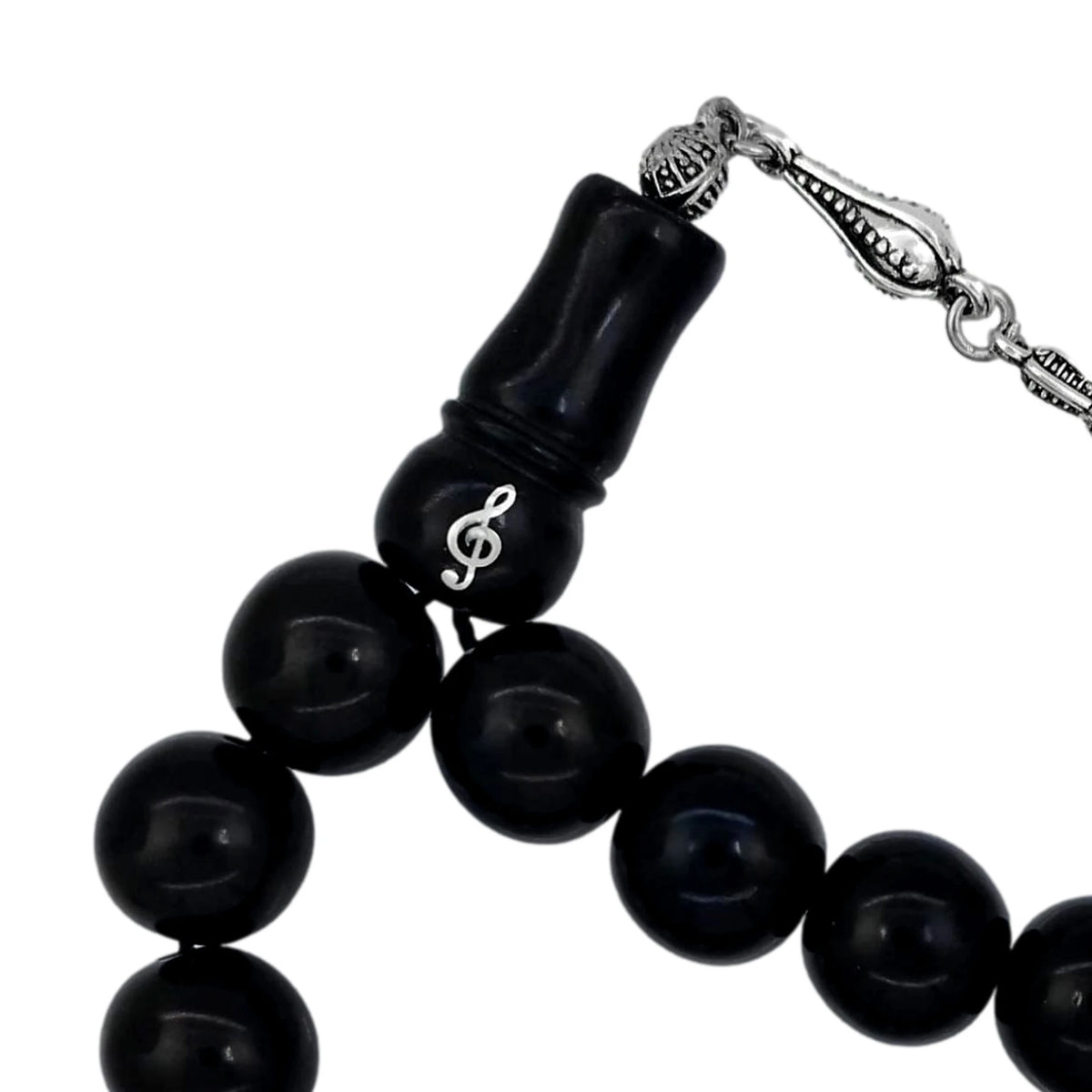 Sol Anahtarı Patterned Oltu Stone EFE Maskot Prayer Beads