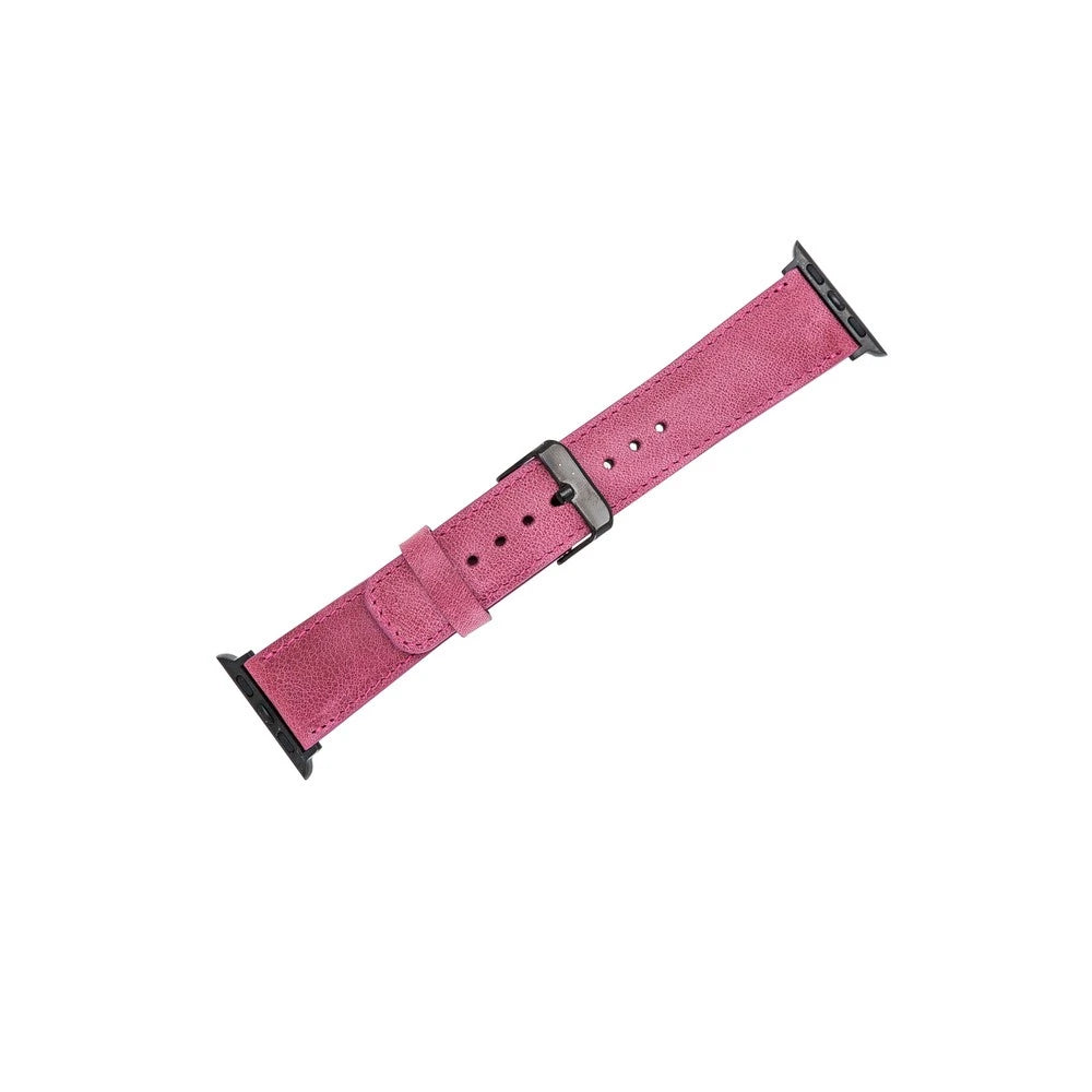Apple Watch Uyumlu Deri Kordon 42-44-45mm TN08 Pembe