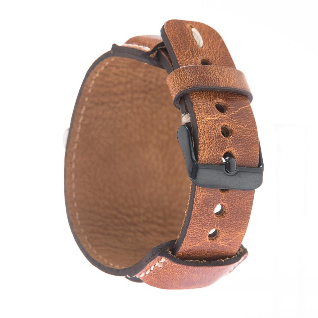 Apple Watch Uyumlu Deri Kordon 42-44-45mm Cuff V18