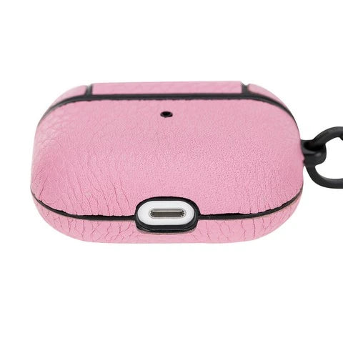 Apple AirPods Pro Uyumlu Deri Kılıf Juni ERC10 Pembe