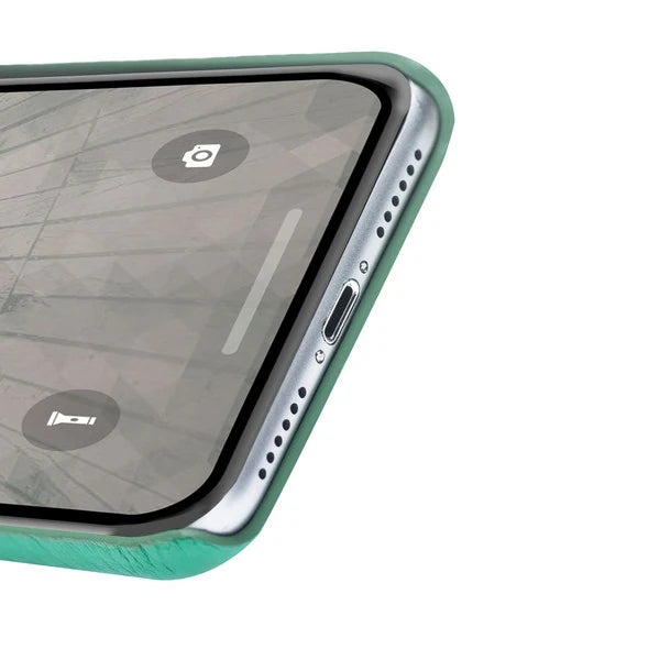 Apple iPhone X-XS Uyumlu Deri Arka Kapak MN-UJ ERC4 Yeşil