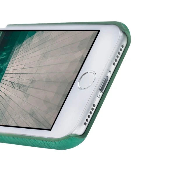 Apple iPhone 7-8 Plus Uyumlu Deri Arka Kapak MN-UJ ERC4 Yeşil