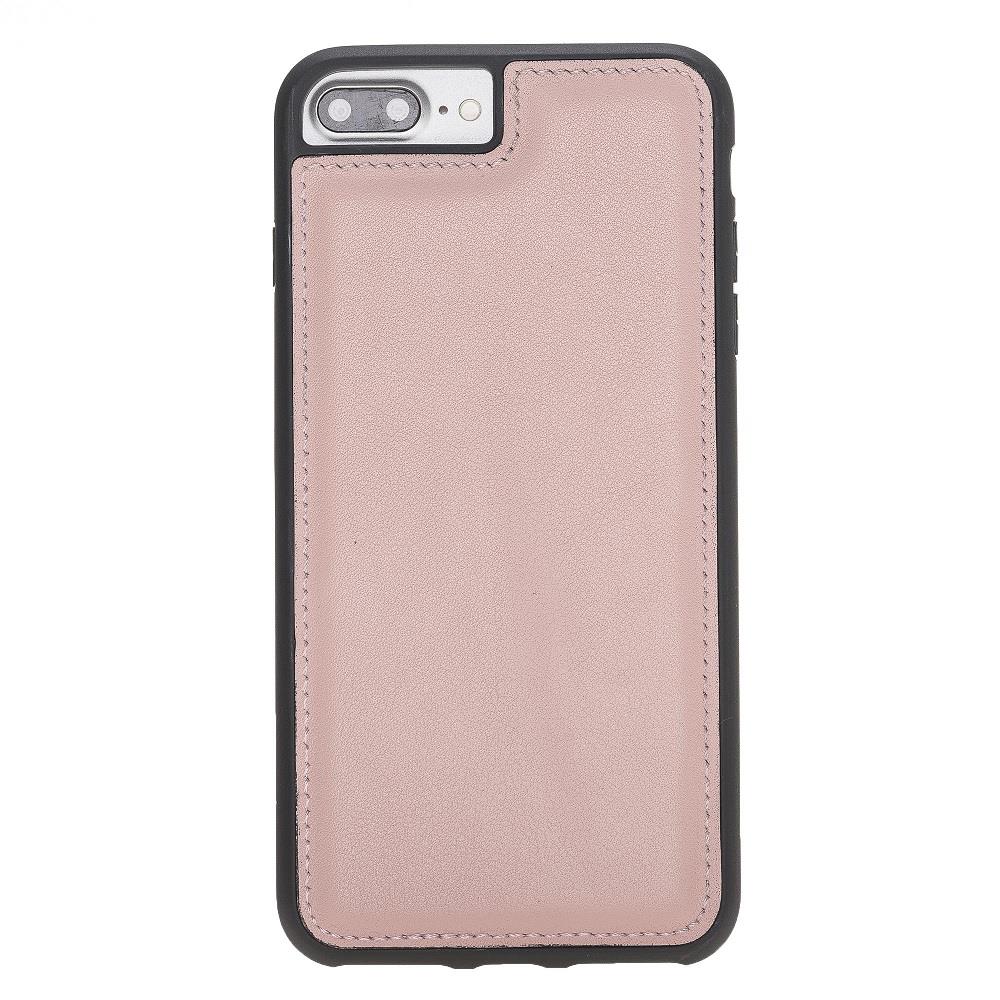 Apple iPhone 7-8 Plus Uyumlu Deri Arka Kapak Pembe