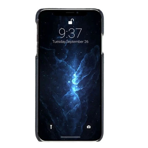 Apple iPhone XS Max Uyumlu Deri Arka Kapak MN-UJ ERC6 Lacivert
