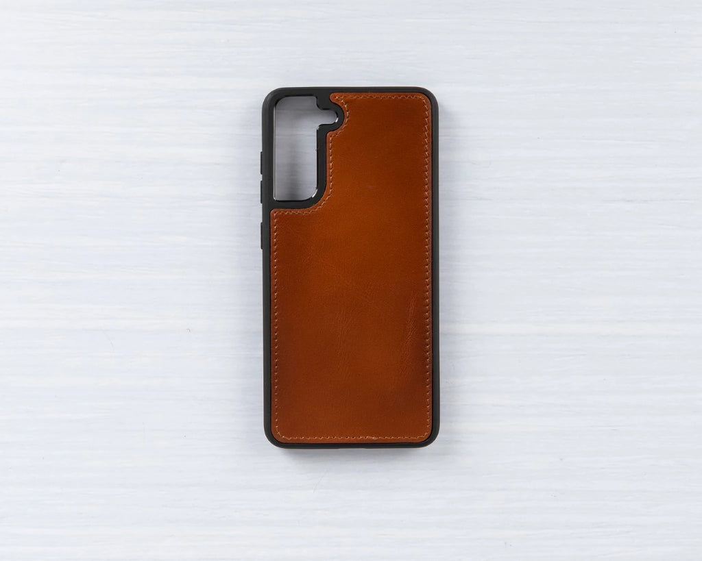 Samsung Galaxy S21 FE Uyumlu Deri Cüzdanlı Kılıf RST2EF Taba