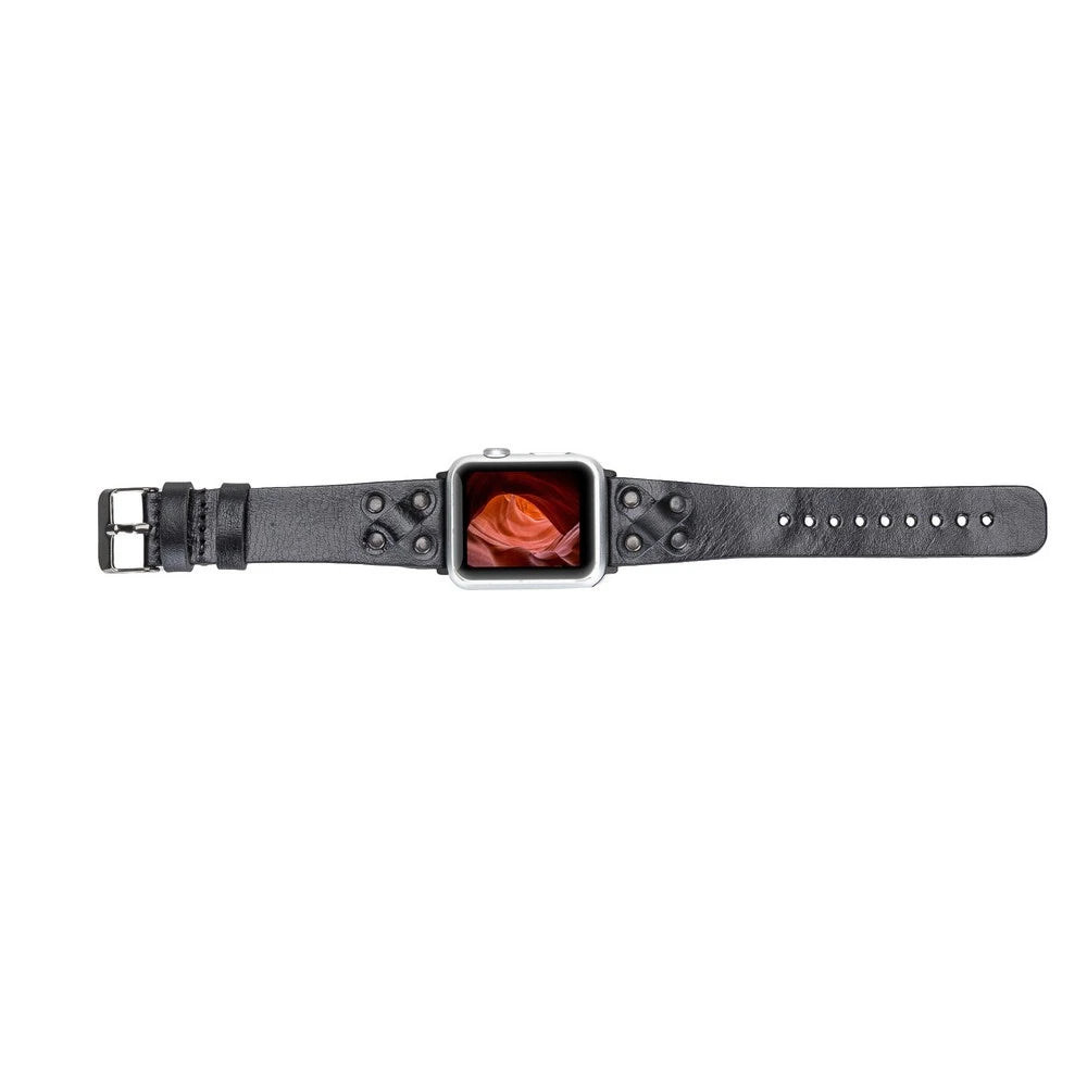 Apple Watch Uyumlu Deri Kordon Cross 42-44-45mm BT RST1
