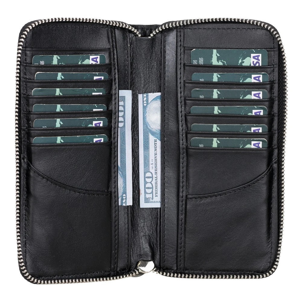 Ovis 6.5 inch Uyumlu Deri Kartlıklı Kılıf RST1 Siyah