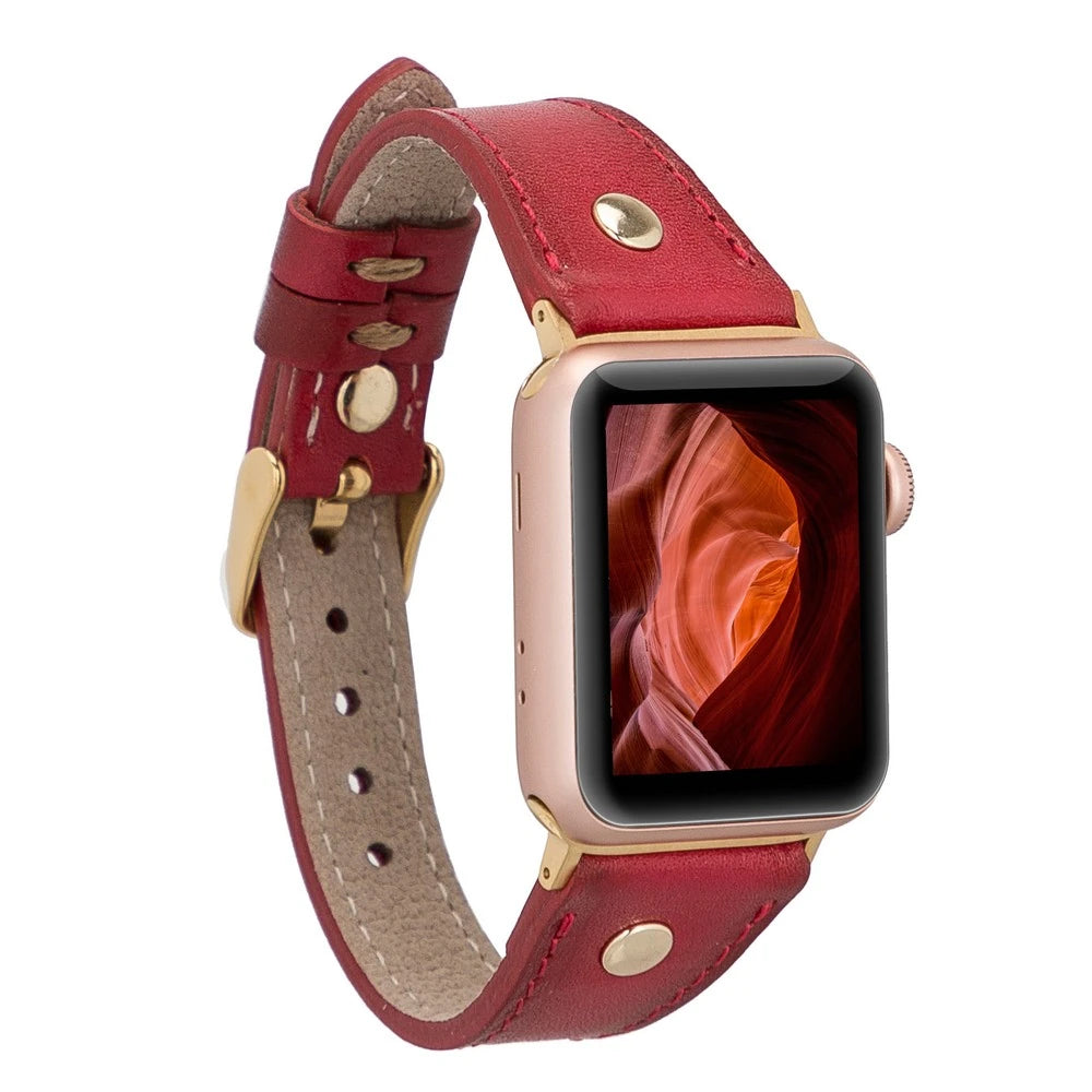 Apple Watch Uyumlu Deri Kordon 42-44-45mm Slim GT V4EF