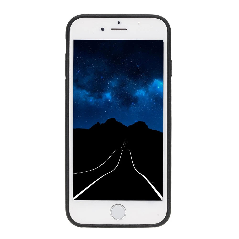 Apple iPhone 7-8-SE Uyumlu Deri Arka Kapak G2 Kahve