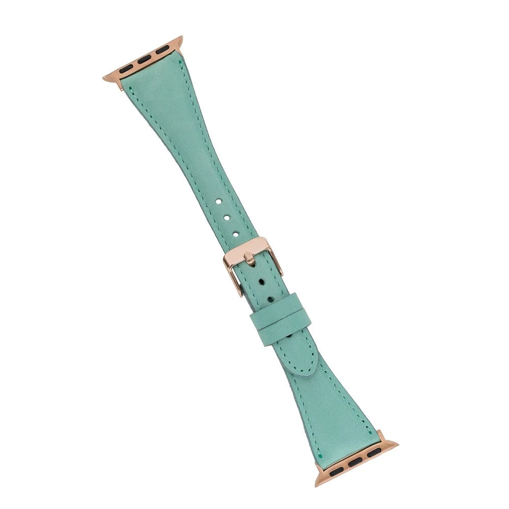 Apple Watch Uyumlu Deri Kordon 42-44-45mm Slim BRN7