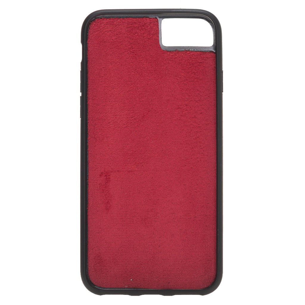 Apple iPhone 7-8-SE Uyumlu Deri Arka Kapak Bordo