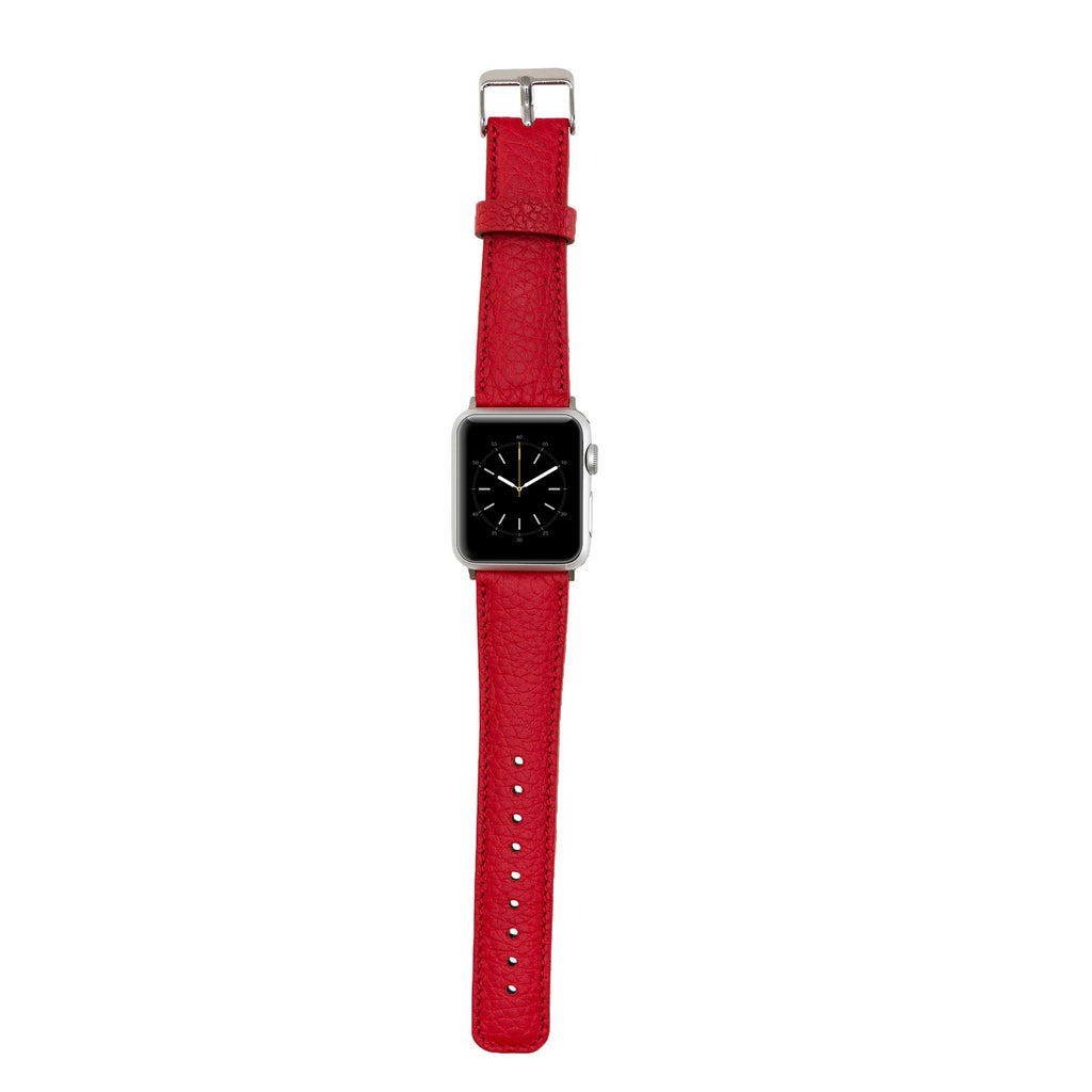 Apple Watch Uyumlu Deri Kordon 42-44-45mm ERC2 Kırmızı