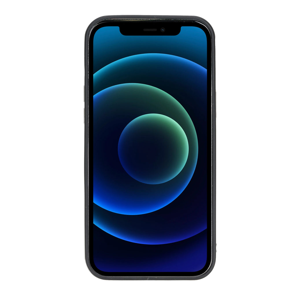 Apple iPhone 12 Uyumlu Deri Arka Kapak RST2EF Taba