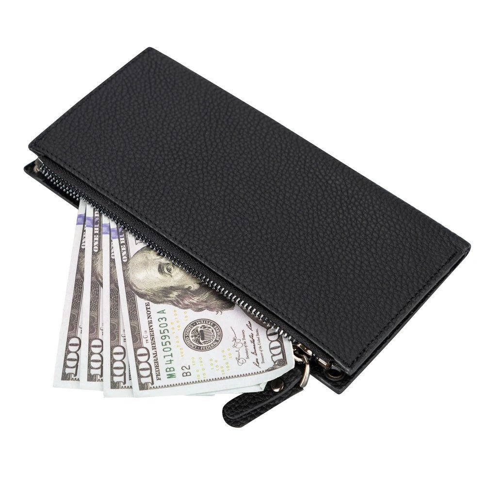 Lozan Strap 6.5 inch Uyumlu Deri Kartlıklı Kılıf ERC1 Siyah