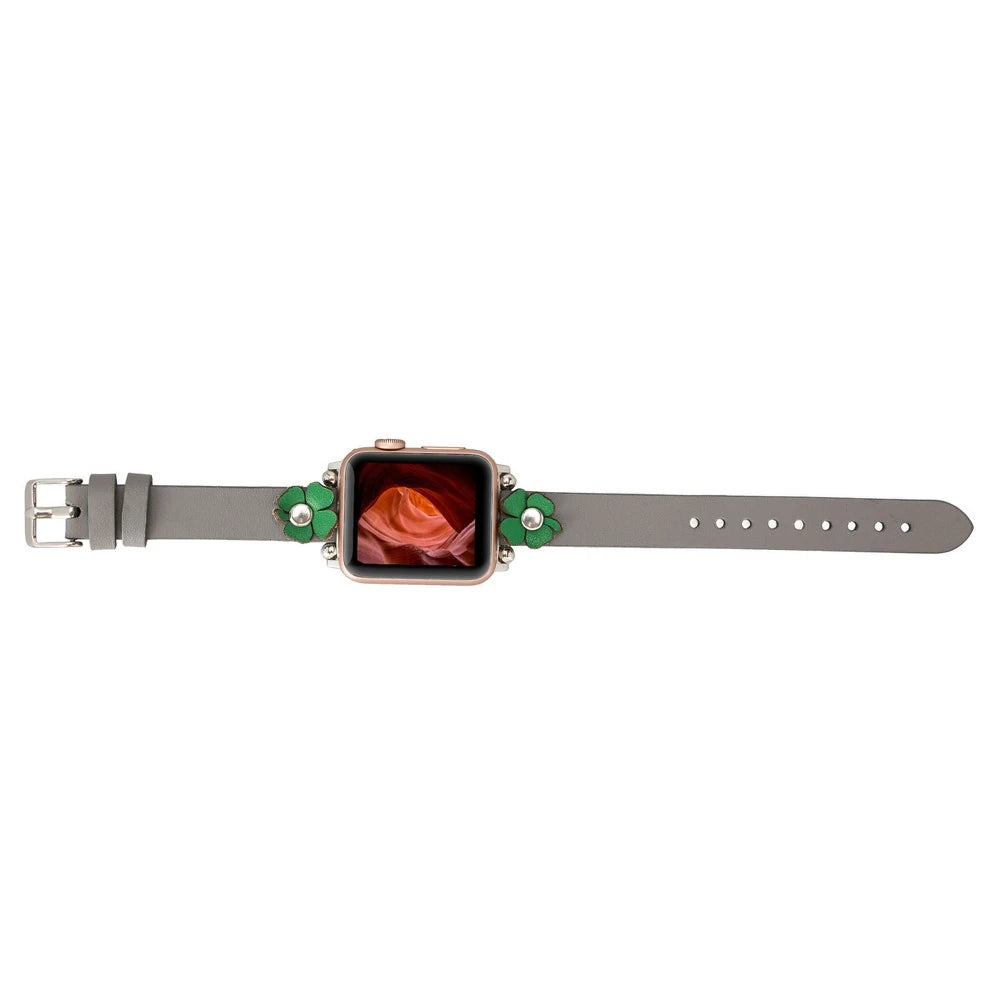 Apple Watch Uyumlu Deri Kordon Clover 38-40-41mm ST RST9