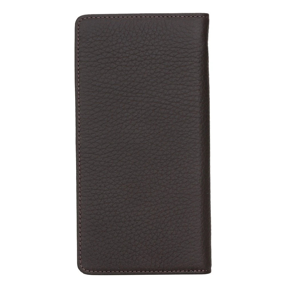 Evra 6.7 inch Uyumlu Deri Kartlıklı Kılıf FL02 Kahve