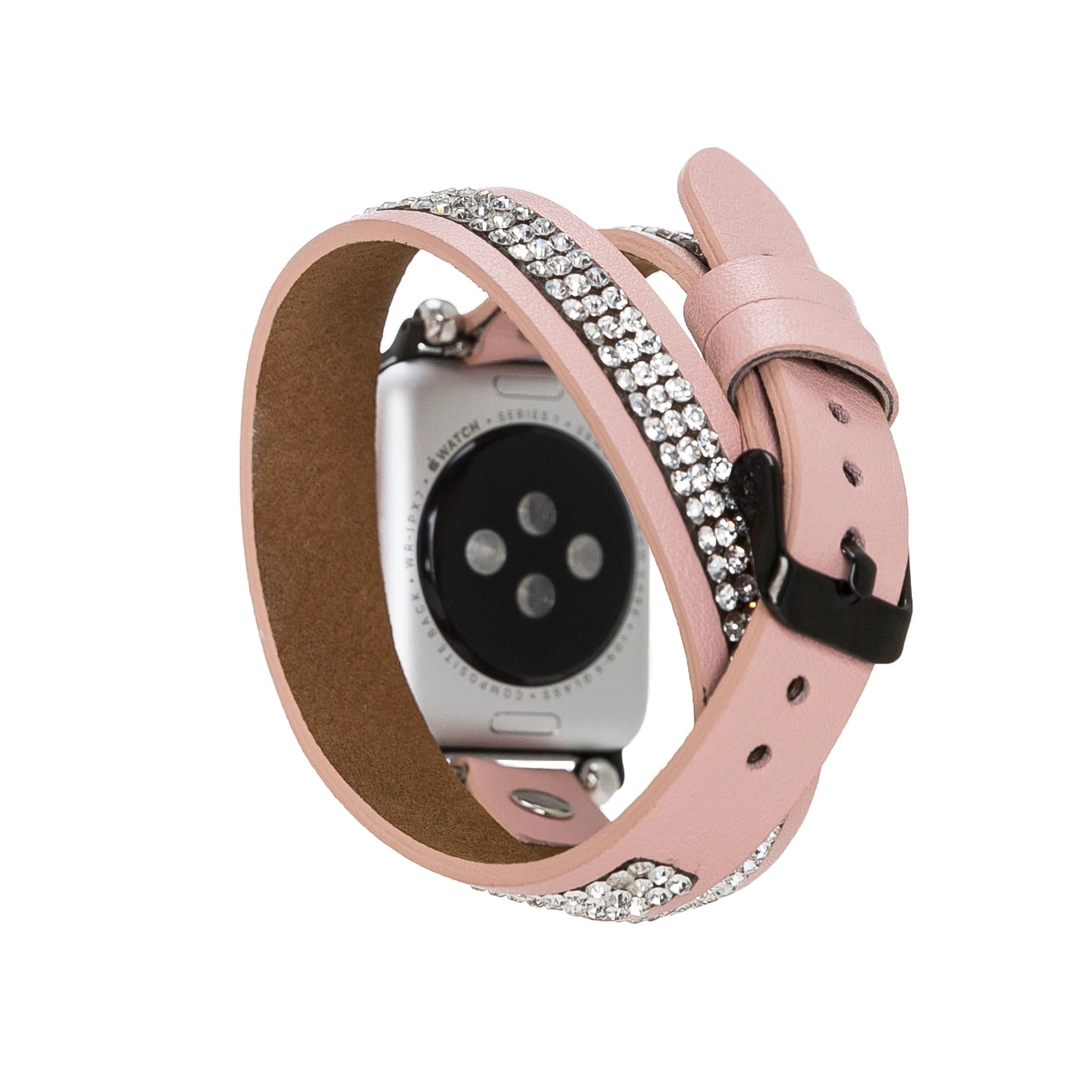 Apple Watch Uyumlu Deri Kordon 38-40-41mm DT Taşlı NU2
