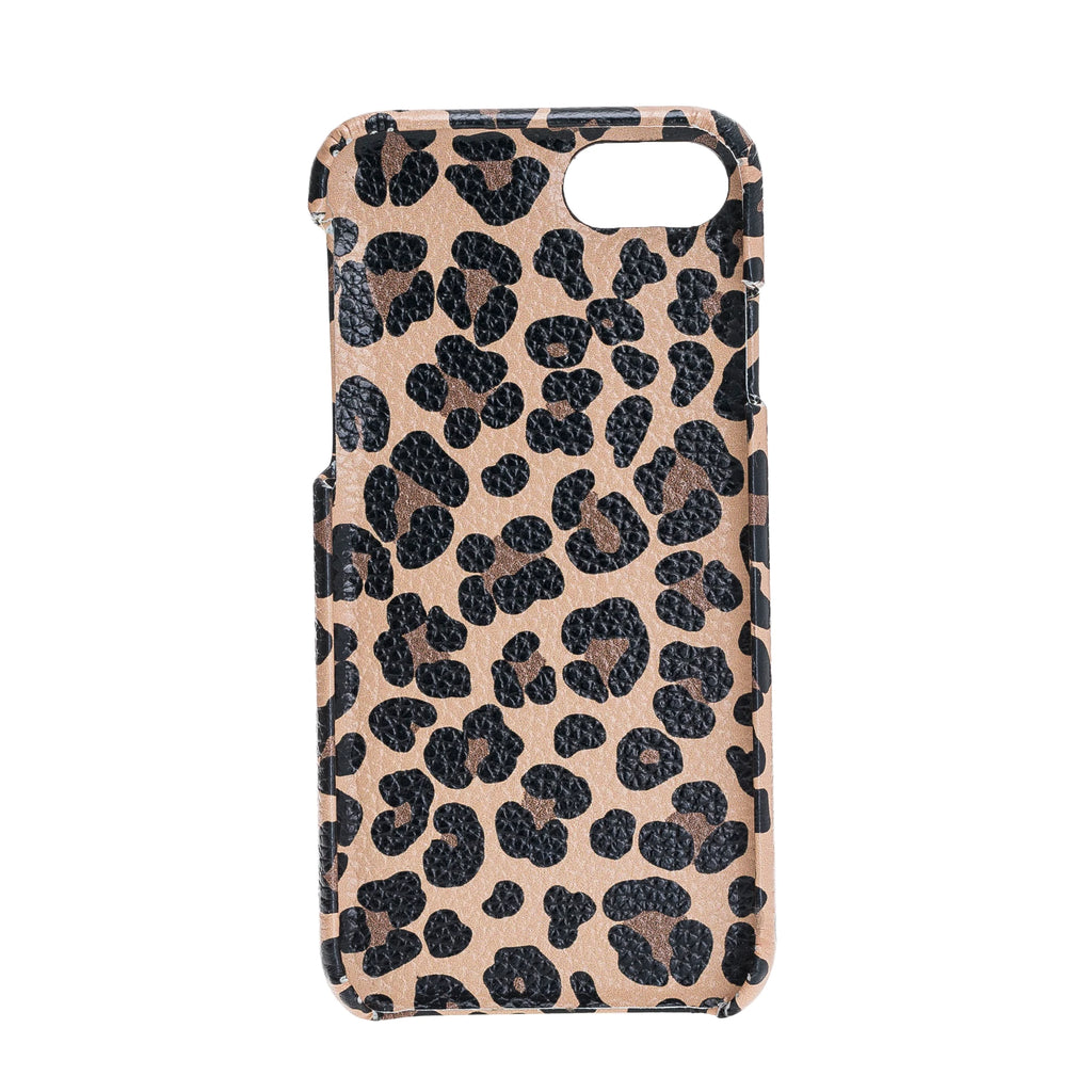 Apple iPhone 7-8-SE Uyumlu Deri Arka Kapak F360 Leopar NE