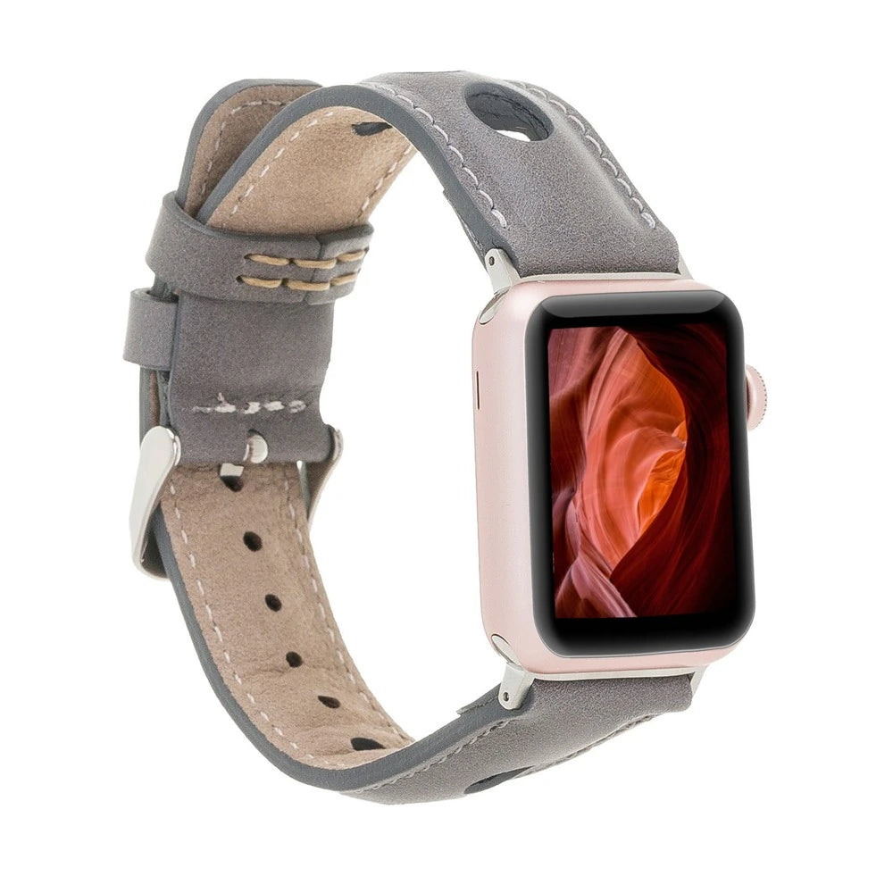 Apple Watch Uyumlu Deri Kordon Çember 42-44-45mm RST9