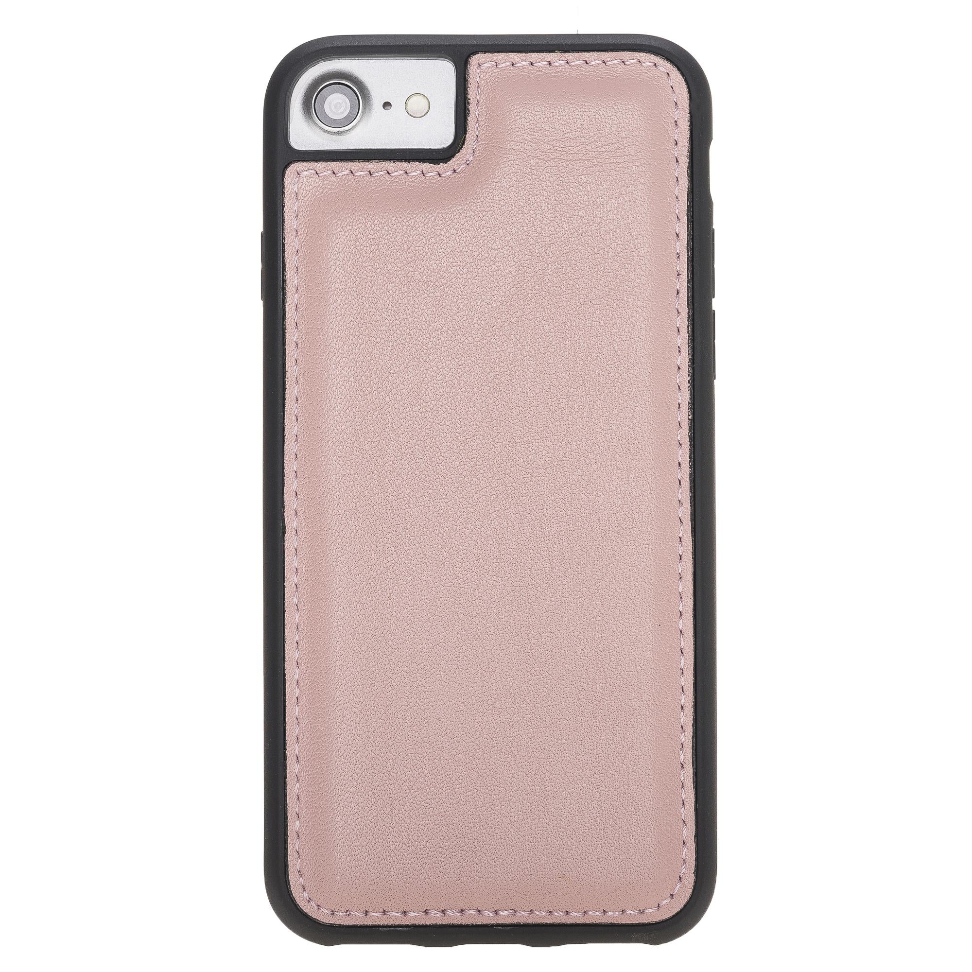 Apple iPhone 7-8-SE Uyumlu Deri Arka Kapak Pembe