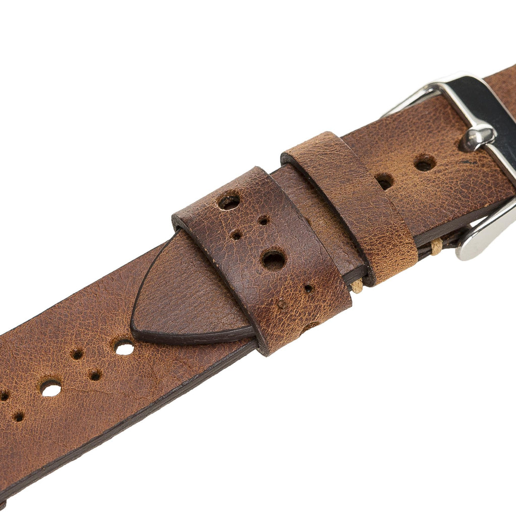 Apple Watch Uyumlu Deri Kordon 38-40-41mm Delikli Taba