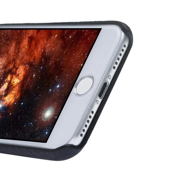 Apple iPhone 7-8 Plus Uyumlu Deri Arka Kapak MN-UJ ERC1 Siyah
