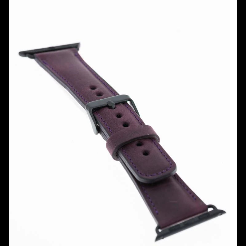 Apple Watch Uyumlu Deri Kordon 38-40-41mm G7 Mor