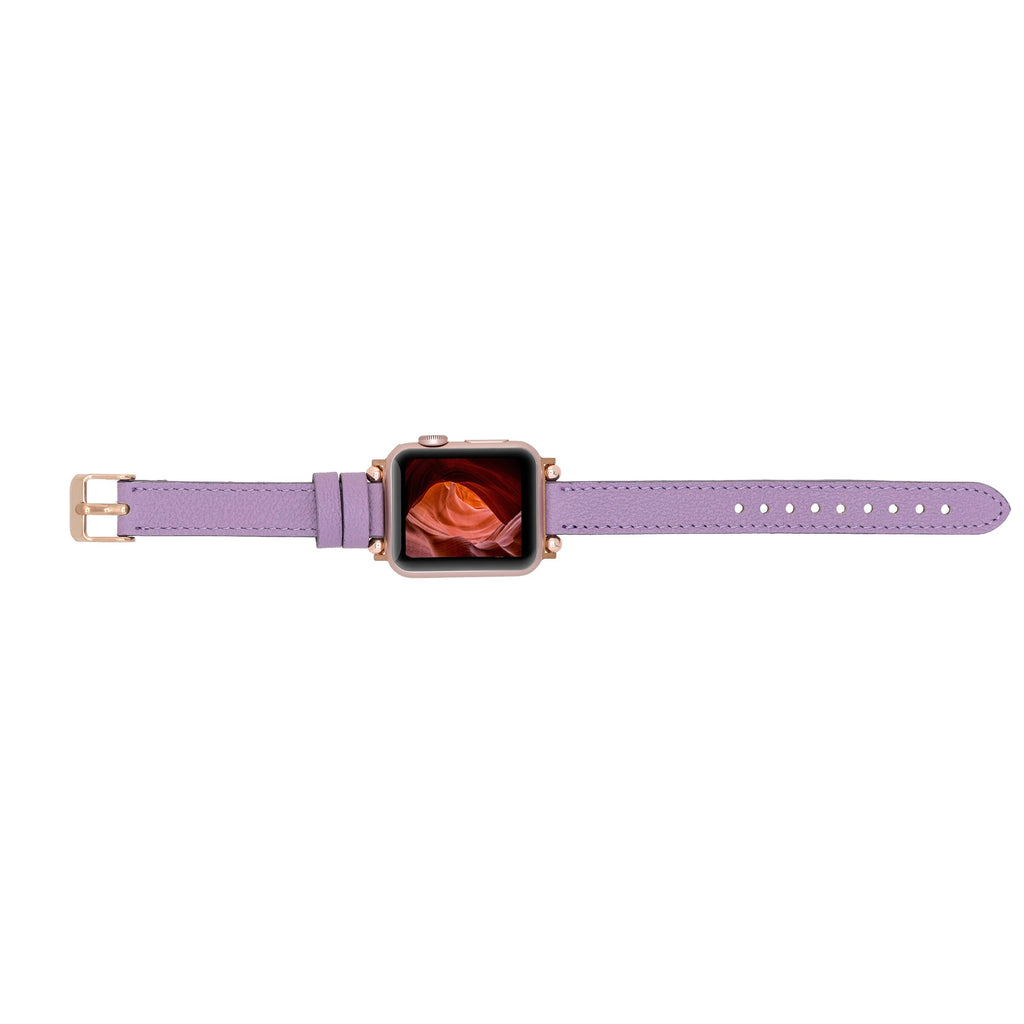 Apple Watch Uyumlu Deri Kordon 38-40-41mm CP22 Lila