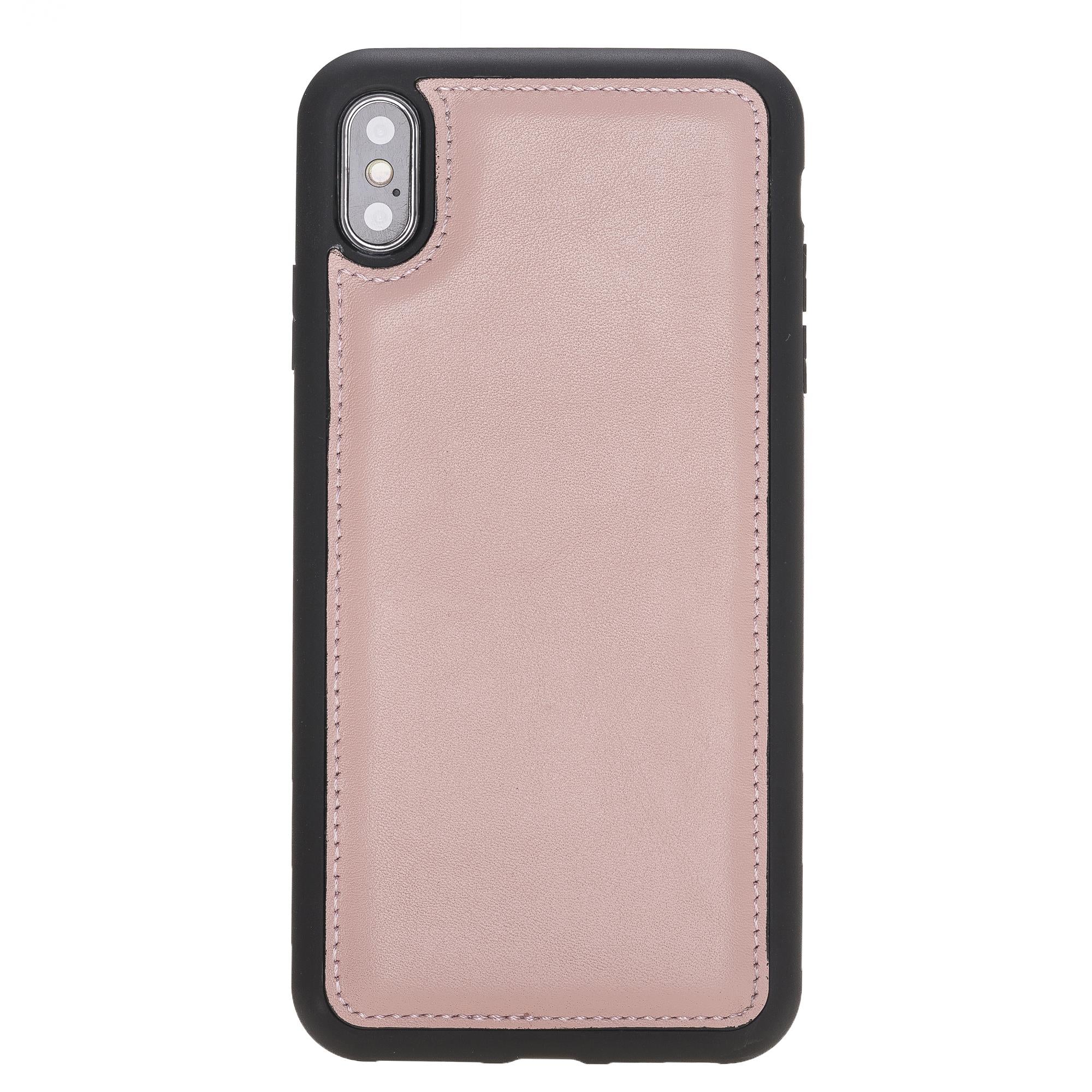 Apple iPhone XS Max Uyumlu Deri Arka Kapak Pembe