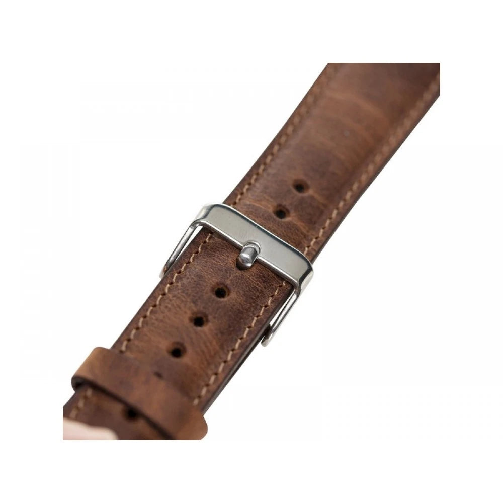 Apple Watch Uyumlu Deri Kordon 38-40-41mm G2 Kahverengi