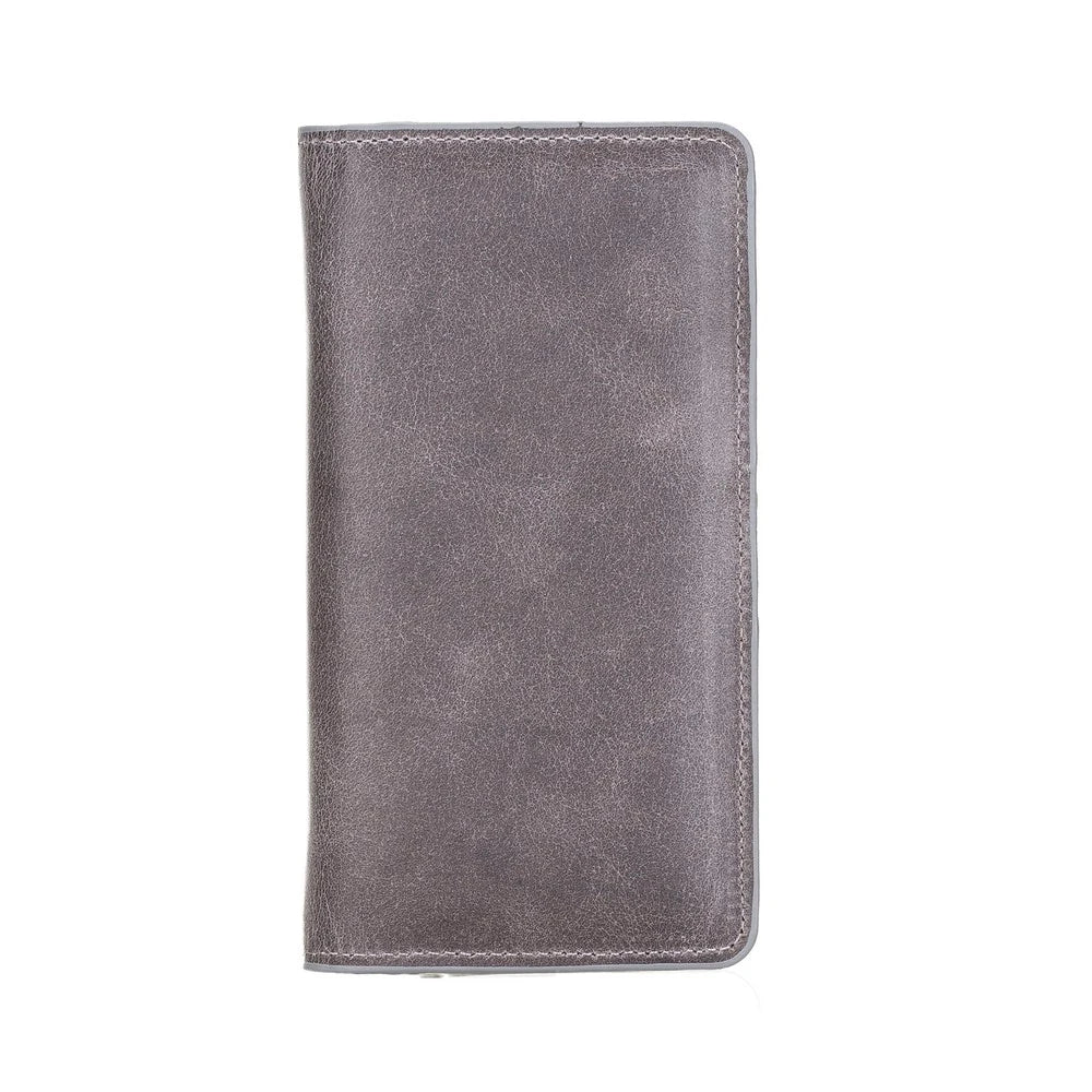 Calvina 6.5 inch Uyumlu Deri Kartlıklı Kılıf TN18 Gri