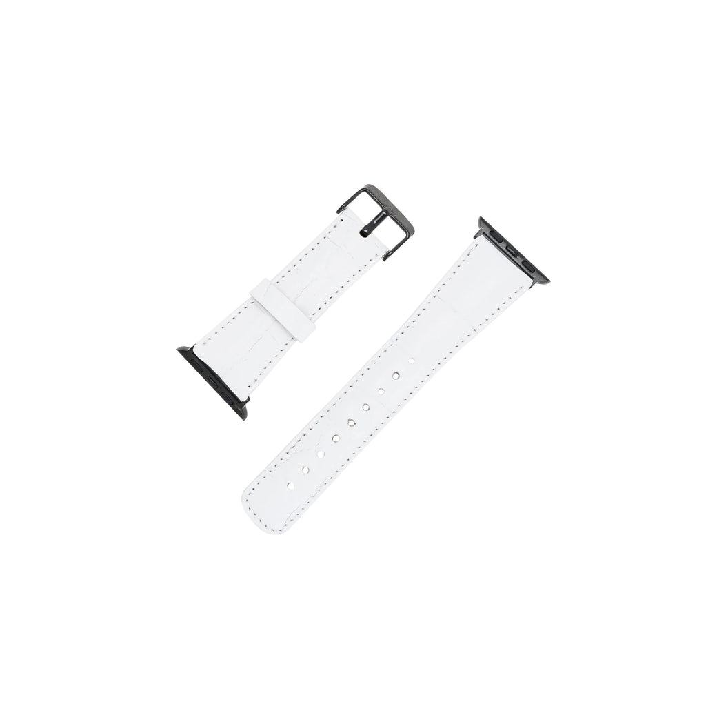 Apple Watch Uyumlu Deri Kordon 42-44-45mm F3 Beyaz