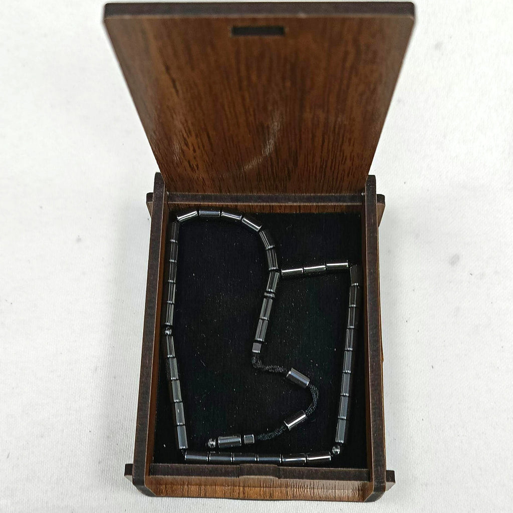 4 Parmak Kesme Model Füme Hematit Taşı Tesbih 3,5 x 6 mm