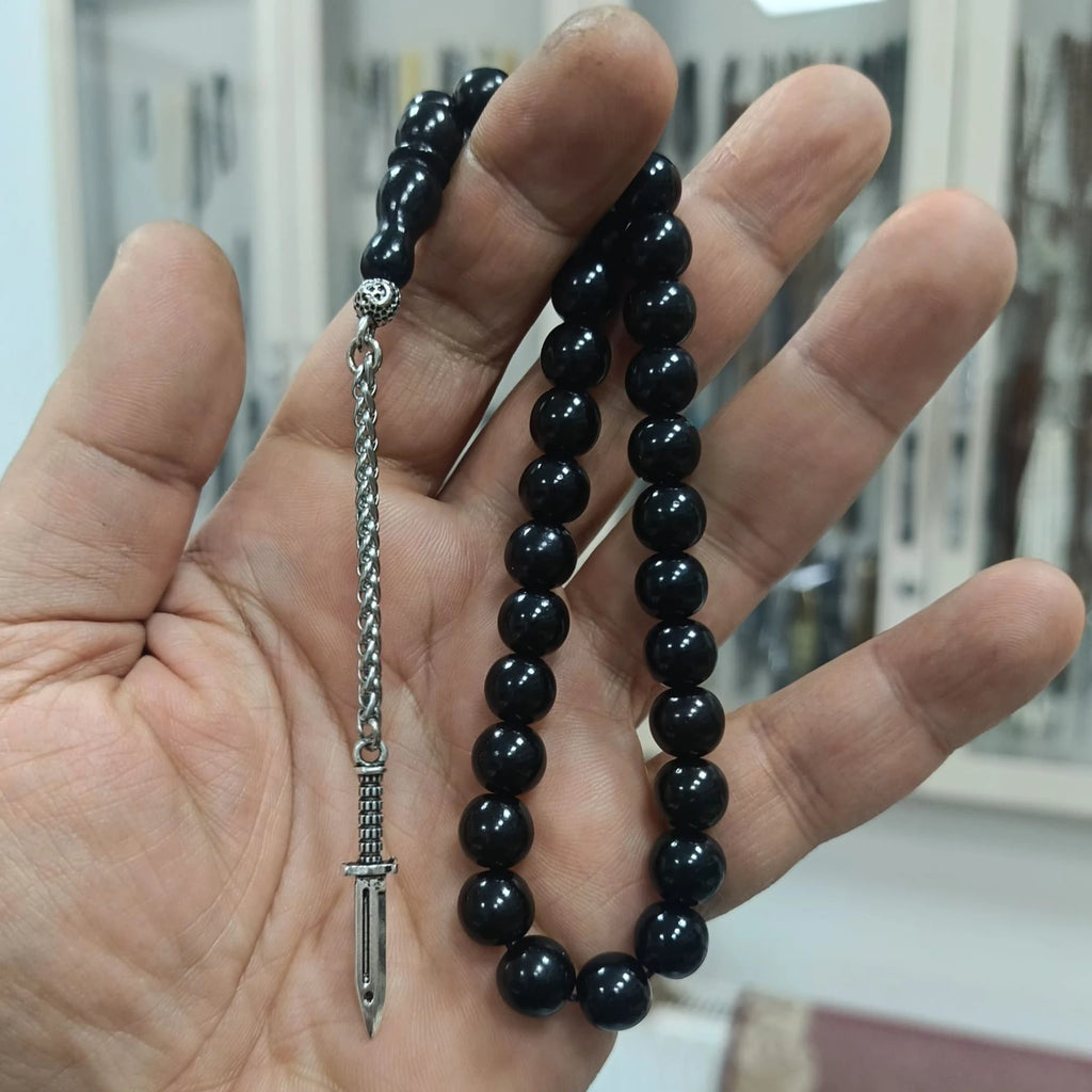 Kasatura Püsküllü Gürcistan Oltu Taşı Tesbih 9 mm