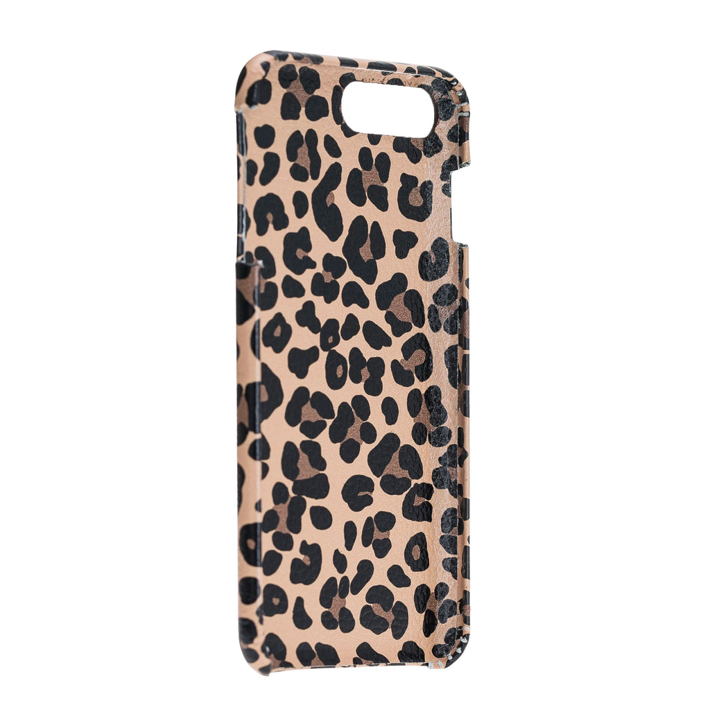 Apple iPhone 7-8 Plus Uyumlu Deri Arka Kapak F360 Leopar NE