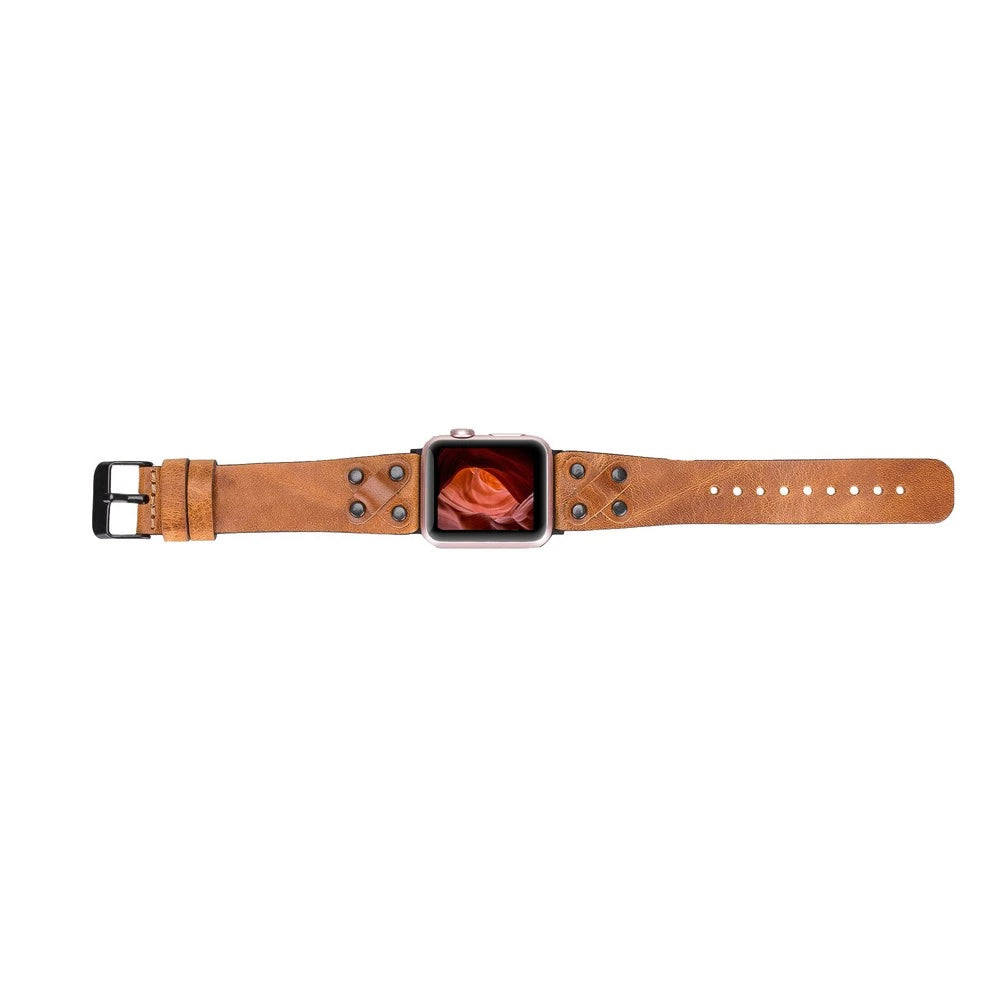 Apple Watch Uyumlu Deri Kordon Cross 42-44-45mm BT V18