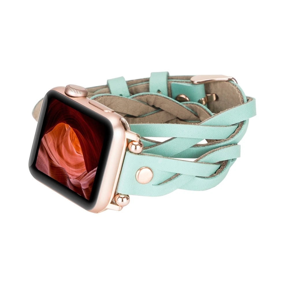 Apple Watch Uyumlu Deri Kordon 38-40-41mm DT RT BRN7