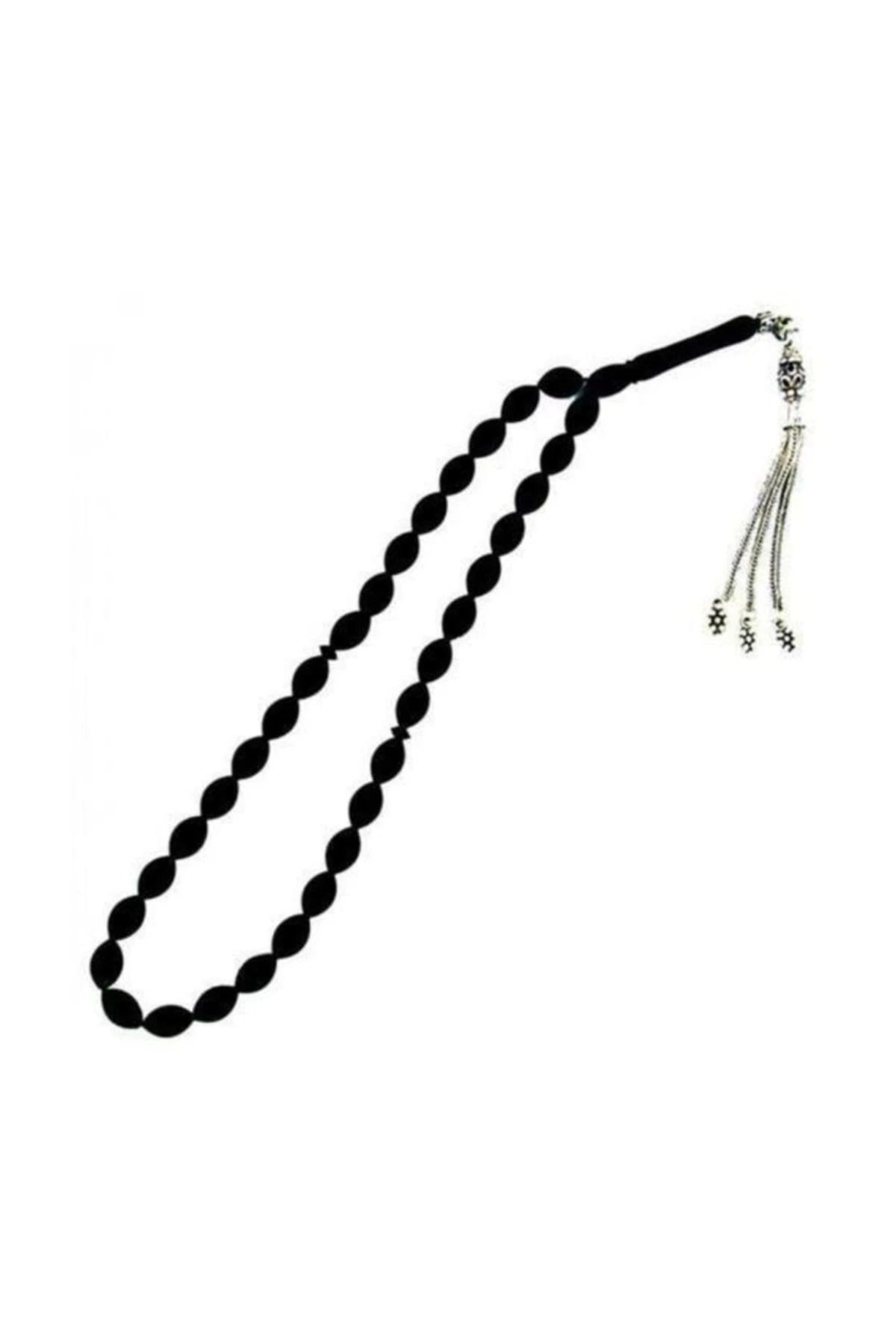 Men's Hakiki Erzurum Oltutaşı Kumpaslı Plain Prayer Beads 6 X 9 mm
