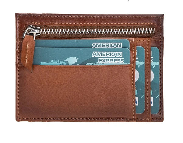 Zip Deri Fermuarlı Kartlık ZPCH RST2EF Taba