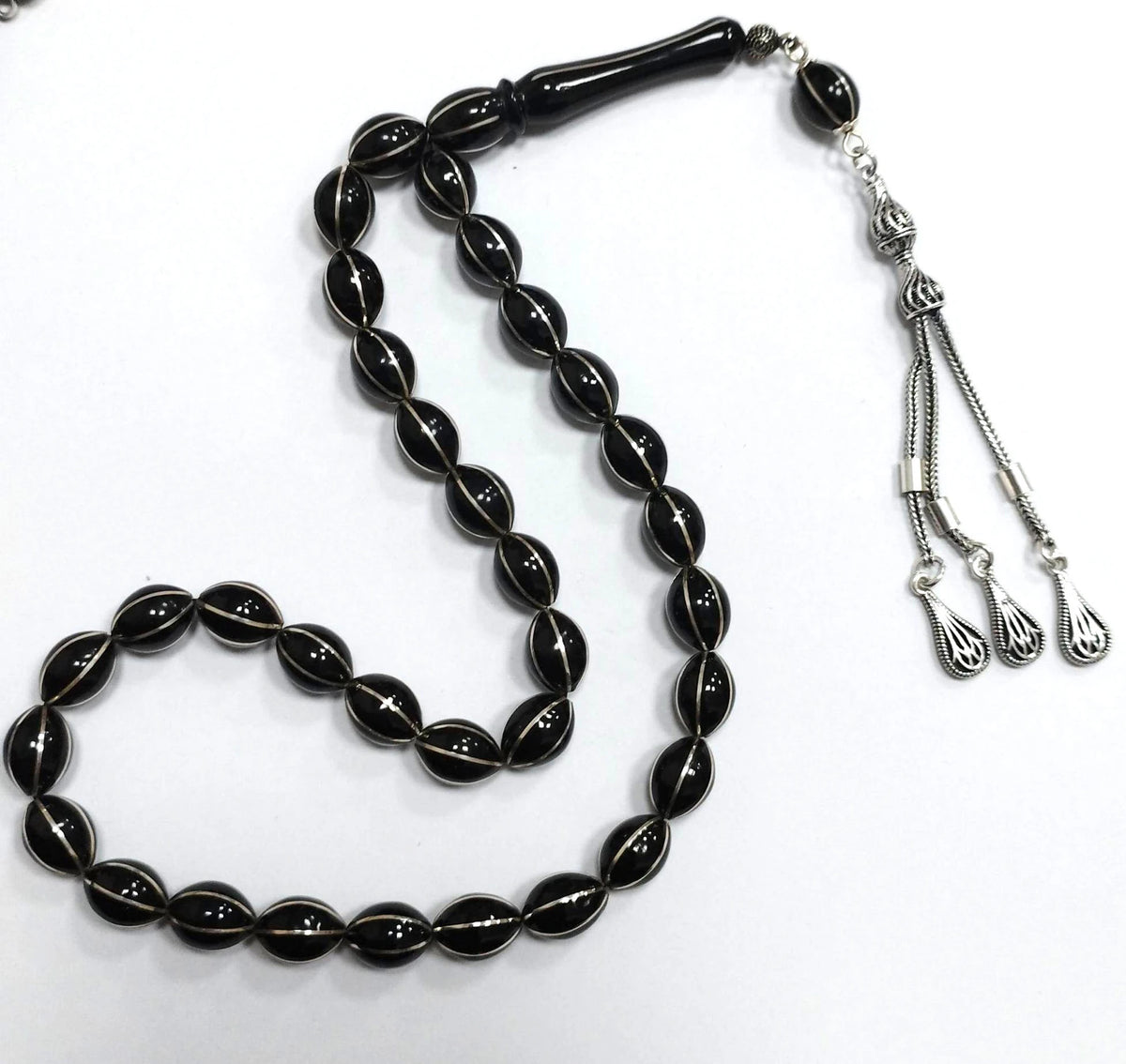 Karpuz Dilimi Oltu Prayer Beads Arpa Cut 6'lı Yarma 8x11 mm