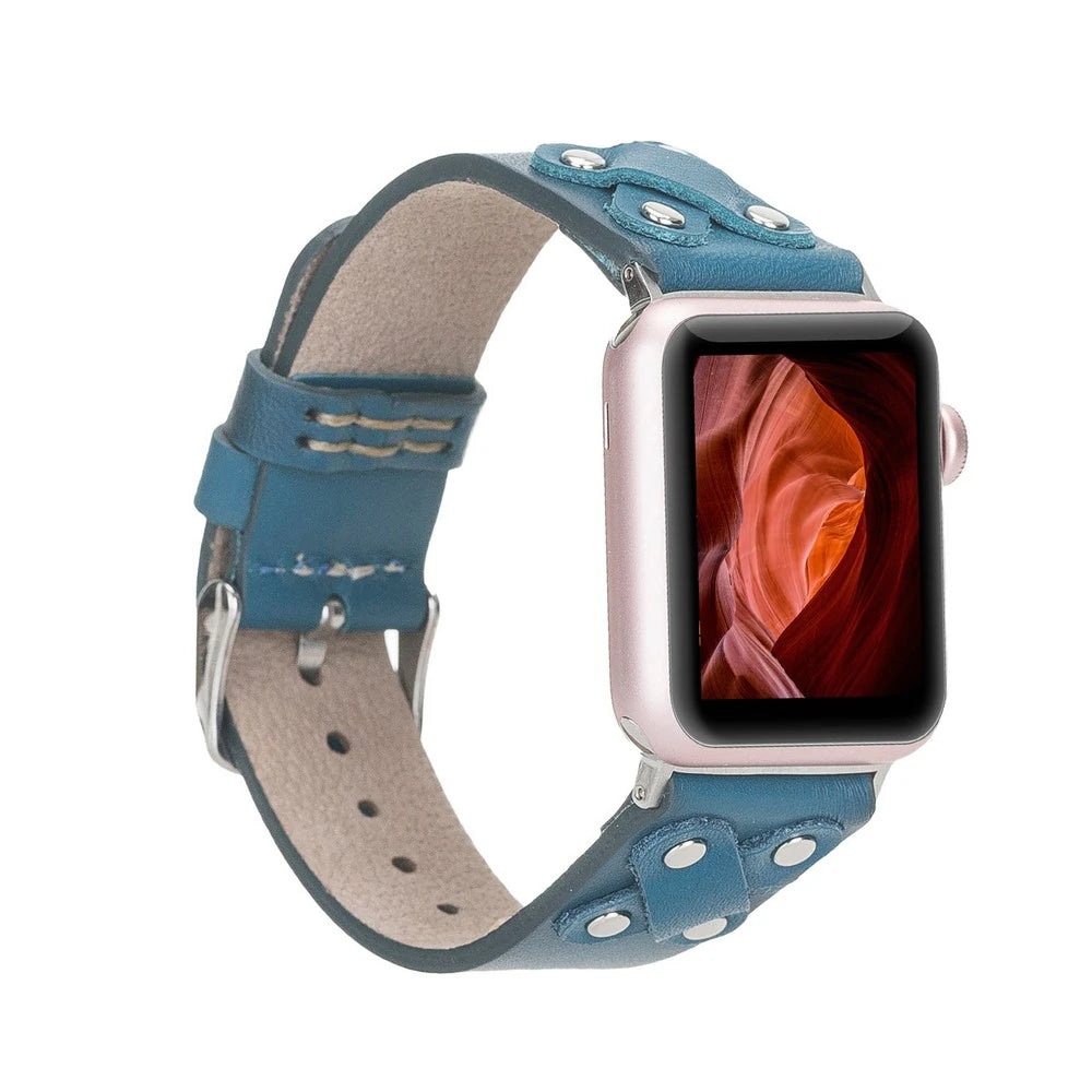Apple Watch Uyumlu Deri Kordon Cross 42-44-45mm ST BRN4E