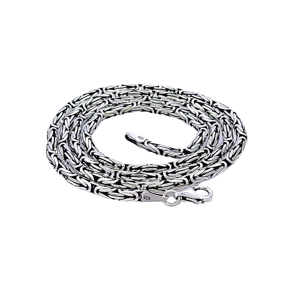 925 Ayar Gümüş Kral Kolye veya Kral Bileklik 3 mm