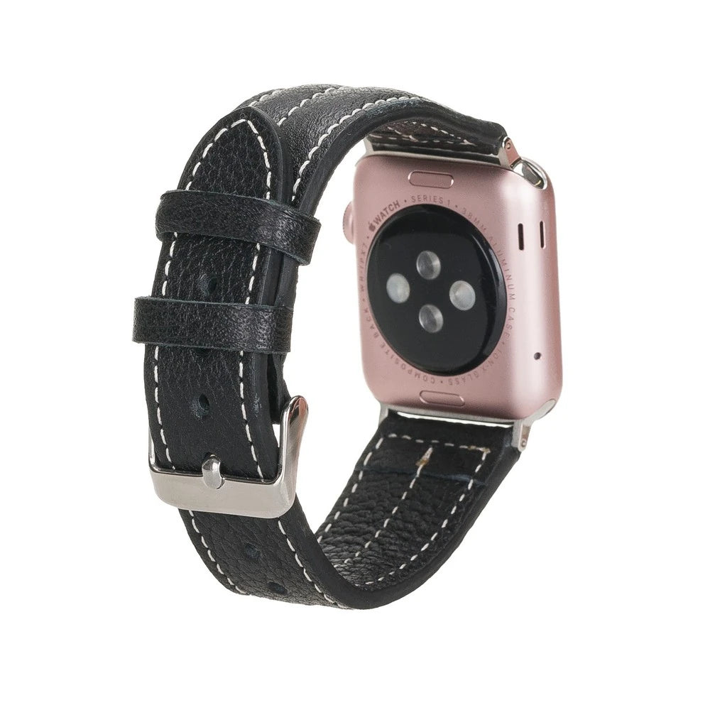 Apple Watch Uyumlu Deri Kordon 42-44-45mm NM3-AS1 Siyah